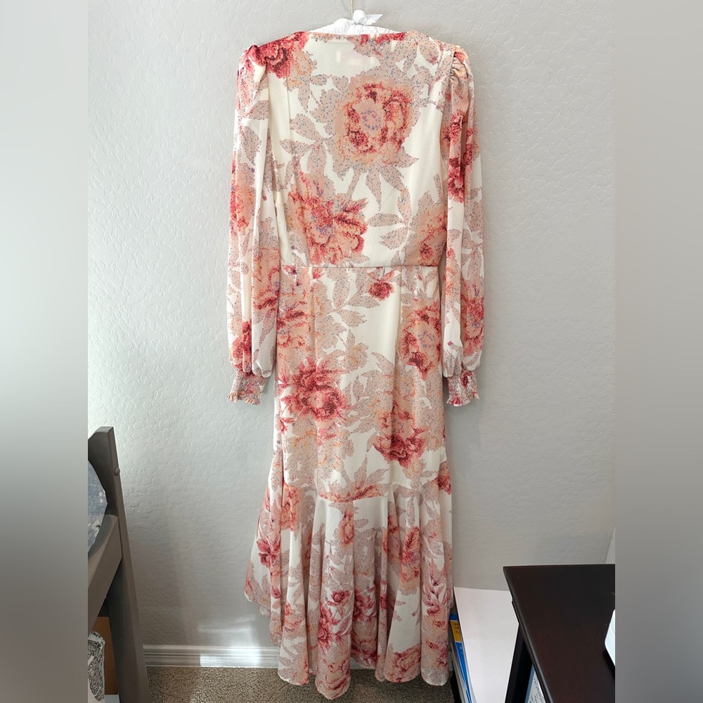 Flying Tomato Floral Ruffle Hi-Low Long Sleeve Maxi Dress - Picture 5 of 7